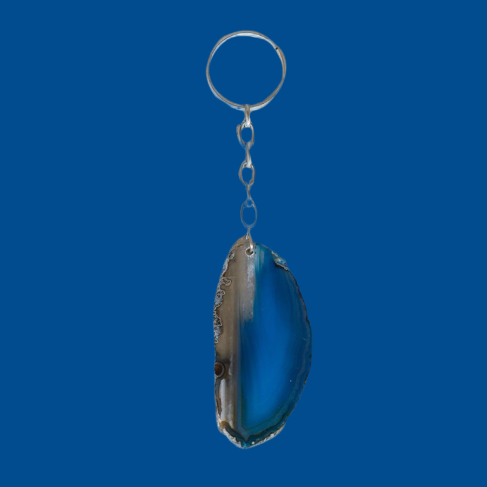 Agaat schijf blauw
